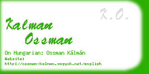 kalman ossman business card
